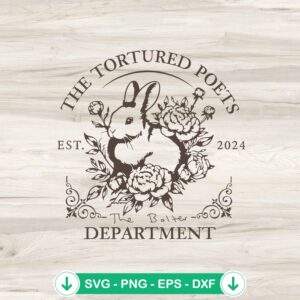 Rabbit The Tortured Poets Department SVG file for Cricut