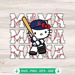 Hello Kitty Mama Arizona Diamondbacks SVG file for Cricut