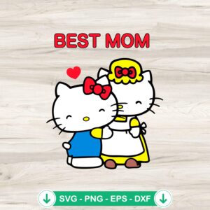 Hello Kitty Best Mom SVG file, cricut svg cutting file