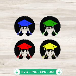 HBCU Black Girl Graduate Set SVG file for cricut cutting