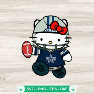 Kitty Dallas Cowboys Football SVG file for Cricut cutting files