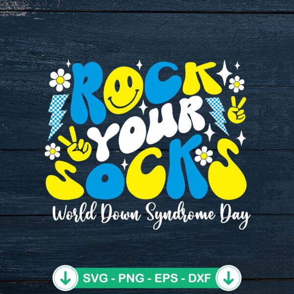 Rock Your Socks World Down Syndrome Day SVG file for cricut