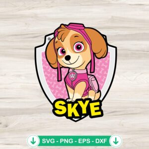 Paw Patrol Skye SVG file for cutting machine - rescue dog badge