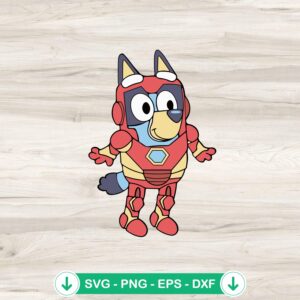 Bluey Costume Iron Man SVG file for Cricut cutting machine