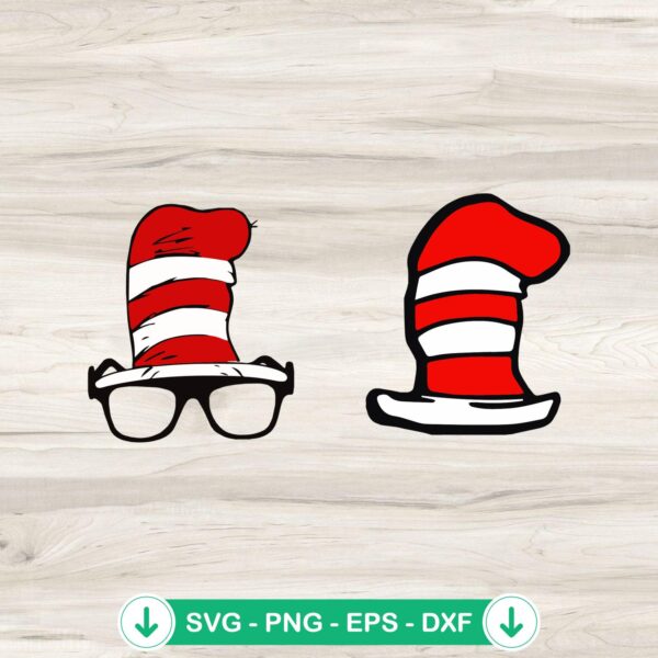 Dr Seuss hat bundle svg file for cricut cutting machine