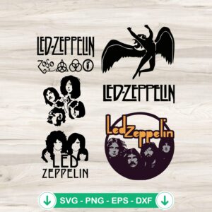 Led Zeppelin music bundle SVG file for Cricut cutting machine