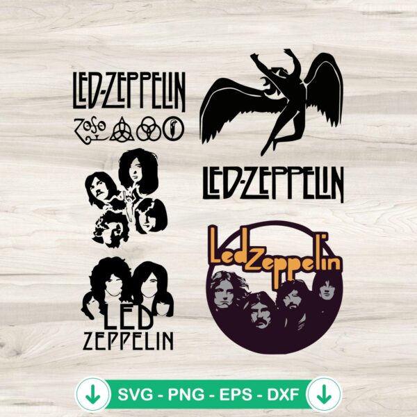 Led Zeppelin music bundle SVG file for Cricut cutting machine
