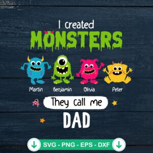 I Created Monsters Dad SVG file for cricut cutting machine