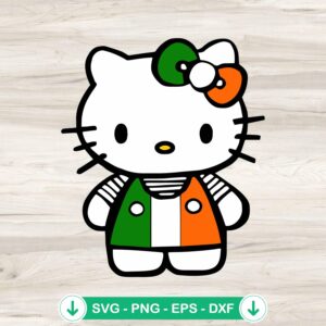 Hello Kitty Ireland flag SVG file for Cricut cutting machine