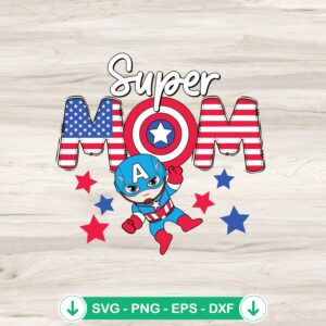 Captain America Super Mom SVG file for Cricut cutting machine