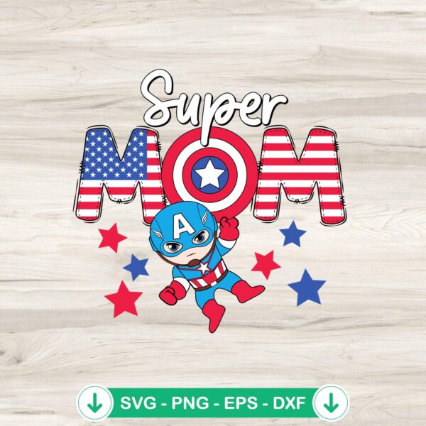Captain America Super Mom SVG file for Cricut cutting machine