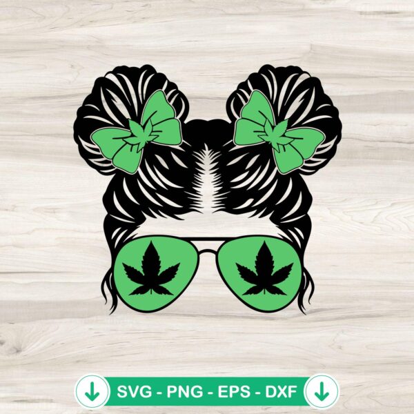 Funny 420 Messy Bun Mom SVG cut file for Cricut