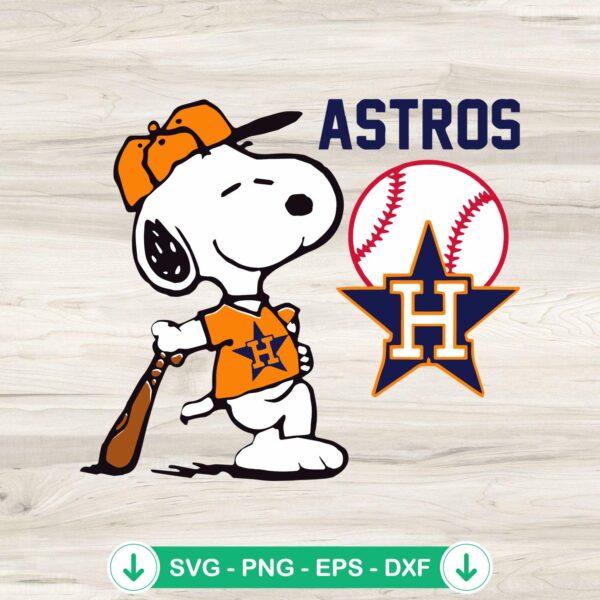 Houston Astros Snoopy baseball SVG file for cricut cutting machine