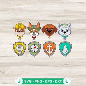 Paw Patrol SVG file collection for Cricut cutting machine