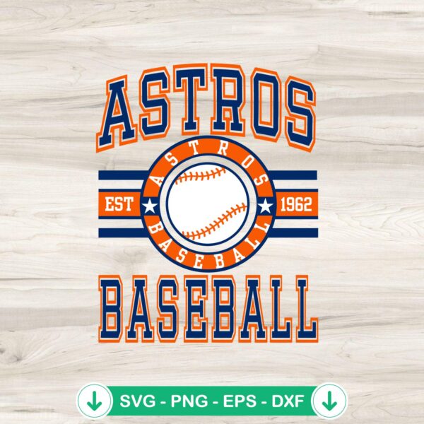 Vintage Astros Baseball Est 1962 SVG file for Cricut