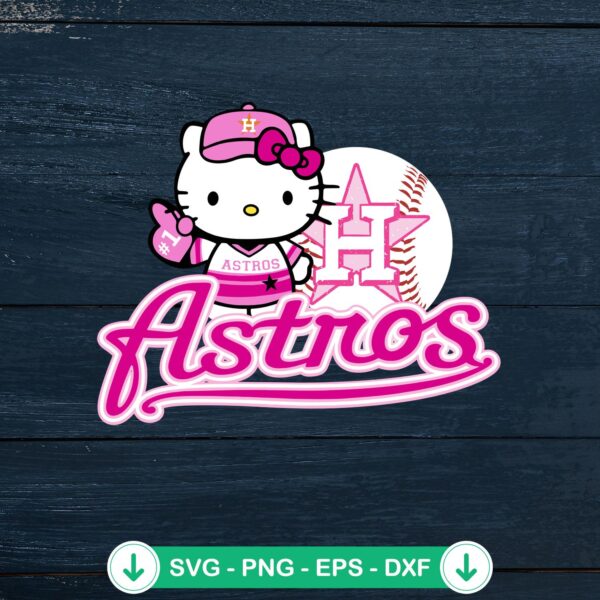 Hello Kitty Astros SVG cut file for Cricut crafts