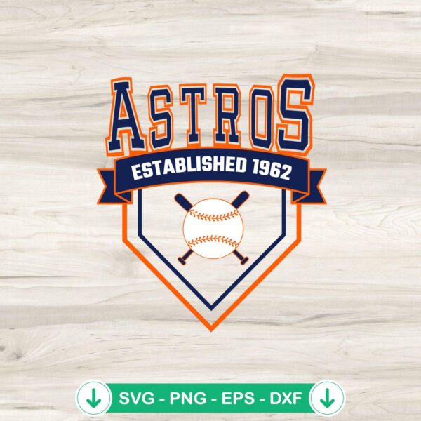 Vintage Astros Established 1962 SVG file for Cricut cutting machine