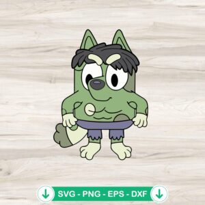 Funny Bluey Hulk SVG file for Cricut cutting machine