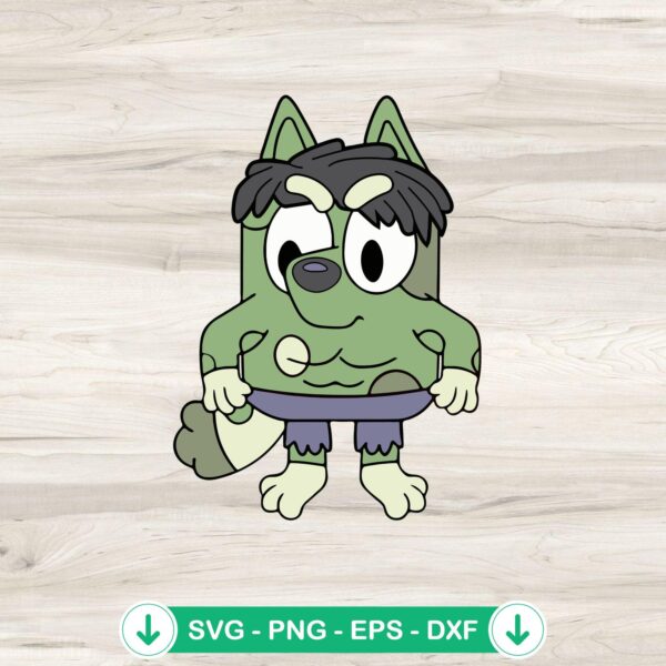 Funny Bluey Hulk SVG file for Cricut cutting machine