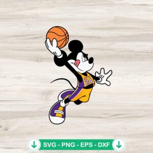 Mickey Los Angeles Lakers Basketball SVG file for cricut