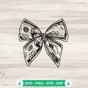 Dollar Money Bow Tie SVG file for Cricut cutting machines
