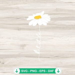 White Daisy Flower Let It Be SVG file for cricut cutting