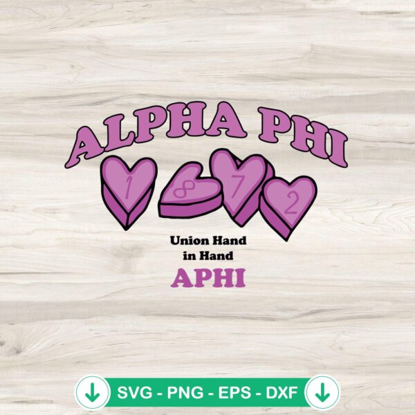 Alpha Phi Heart SVG file for cricut cutting machine