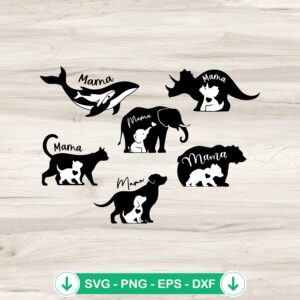 Mama Dinosaur Animal SVG file for cricut cutting machine