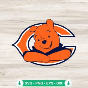 Chicago Bears Winnie the Pooh SVG file for cutting machine
