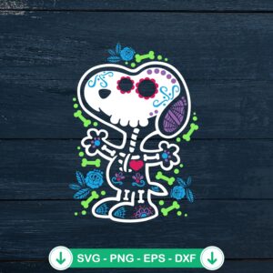 Snoopy Sugar Skull SVG cut file for Cricut