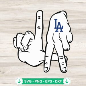 Los Angeles Dodgers Hand Sign SVG file for Cricut cutting machine