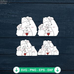 Bear Family Personalized Custom Name SVG cut file for Cricut