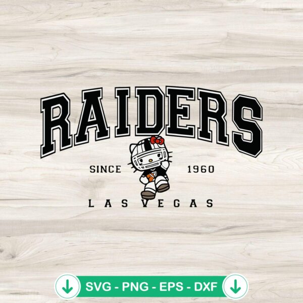 Raiders Hello Kitty SVG file for Cricut cutting machine
