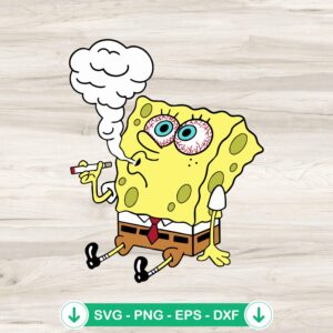 SpongeBob SquarePants smoke weed svg file for cricut cutting