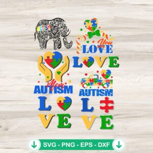 Autism Design SVG Bundle for cricut, cutting file