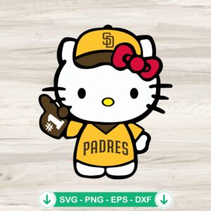 Hello Kitty San Diego Padres baseball svg file for cutting machine