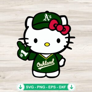 Hello Kitty Oakland Athletics SVG file, cricut svg cut file