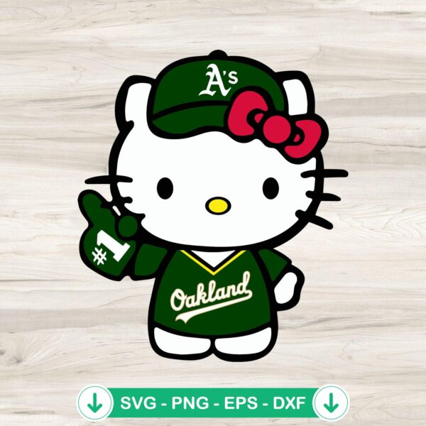 Hello Kitty Oakland Athletics SVG file, cricut svg cut file