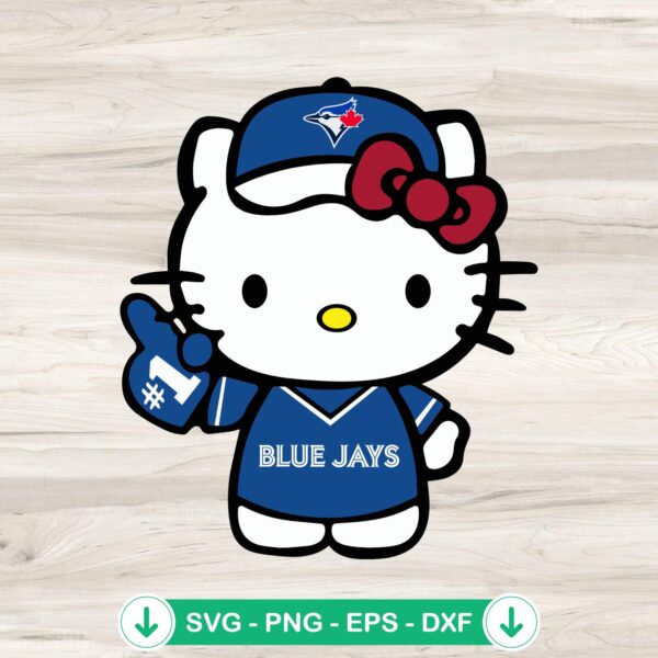 Hello Kitty Toronto Blue Jays baseball SVG file for Cricut