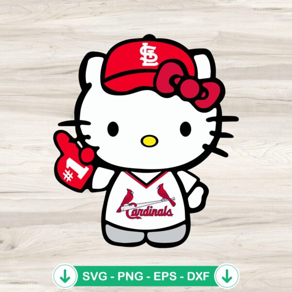 Hello Kitty St. Louis Cardinals baseball svg file for cricut