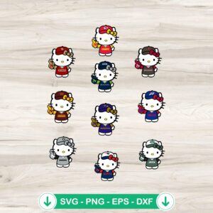 Hello Kitty Football Team SVG file for Cricut cutting machine