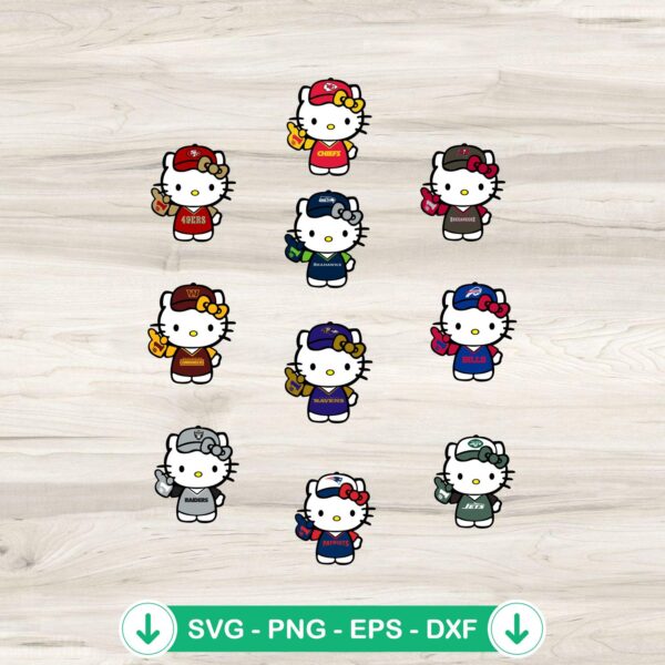 Hello Kitty Football Team SVG file for Cricut cutting machine