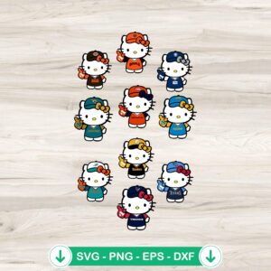 Hello Kitty NFL Team svg file, Cricut svg cut files