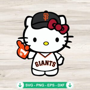 Hello Kitty San Francisco Giants Baseball SVG file for Cricut