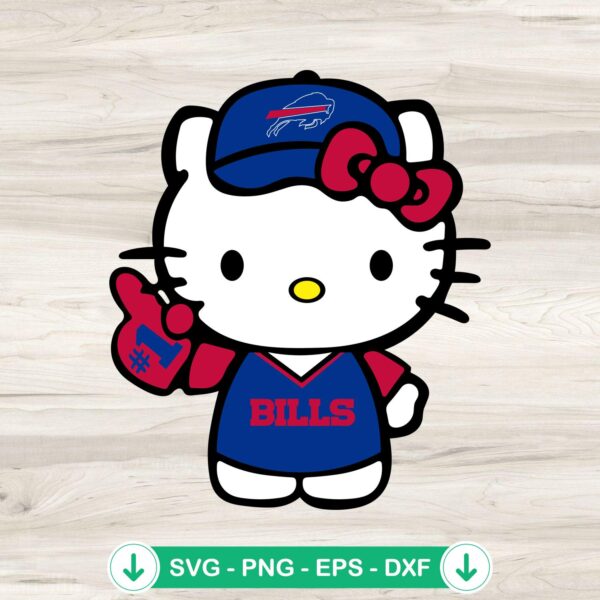 Hello Kitty Buffalo Bills Football SVG file for cricut