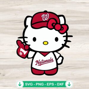 Hello Kitty Washington Nationals svg file for cutting machines
