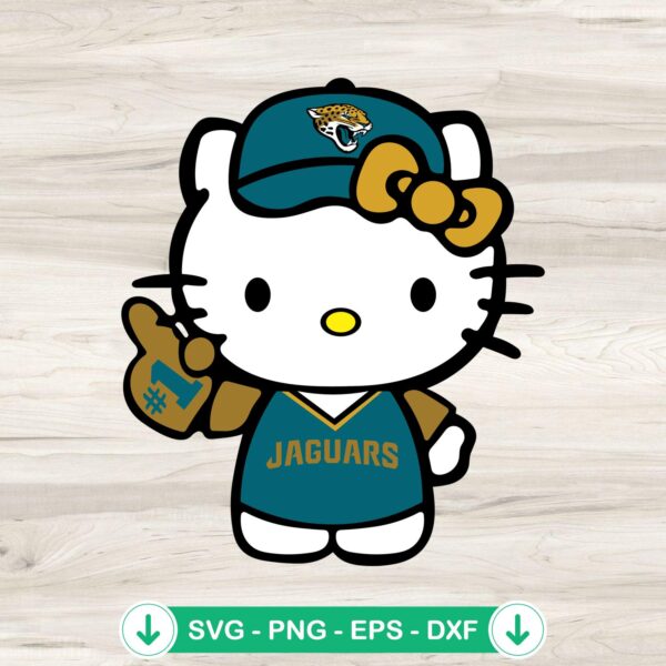 Hello Kitty Jacksonville Jaguars football svg file for cricut