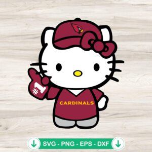 Hello Kitty Arizona Cardinals Football SVG file for Cricut