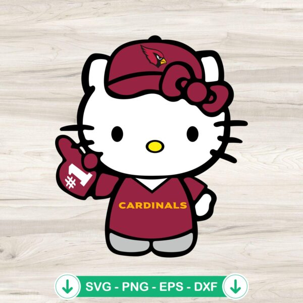 Hello Kitty Arizona Cardinals Football SVG file for Cricut