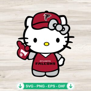 Hello Kitty Atlanta Falcons Football No 1 SVG file for Cricut